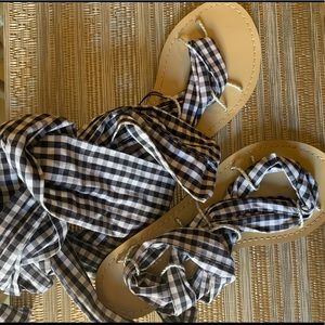 Zara sandals checkered brand new  40